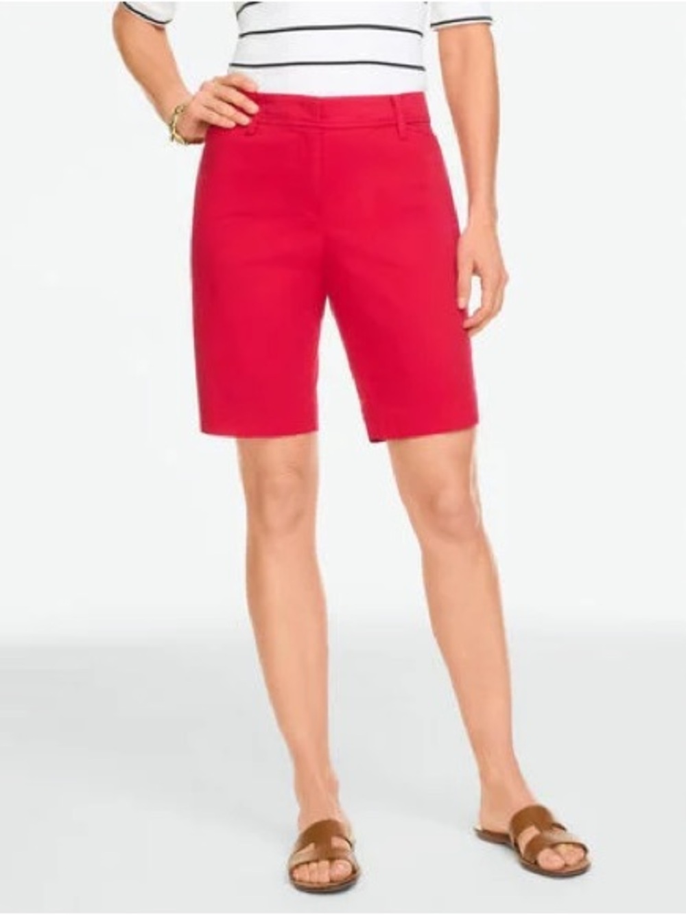 NWOT Talbots Petite Red Polla Dot Perfect Bermuda Shorts